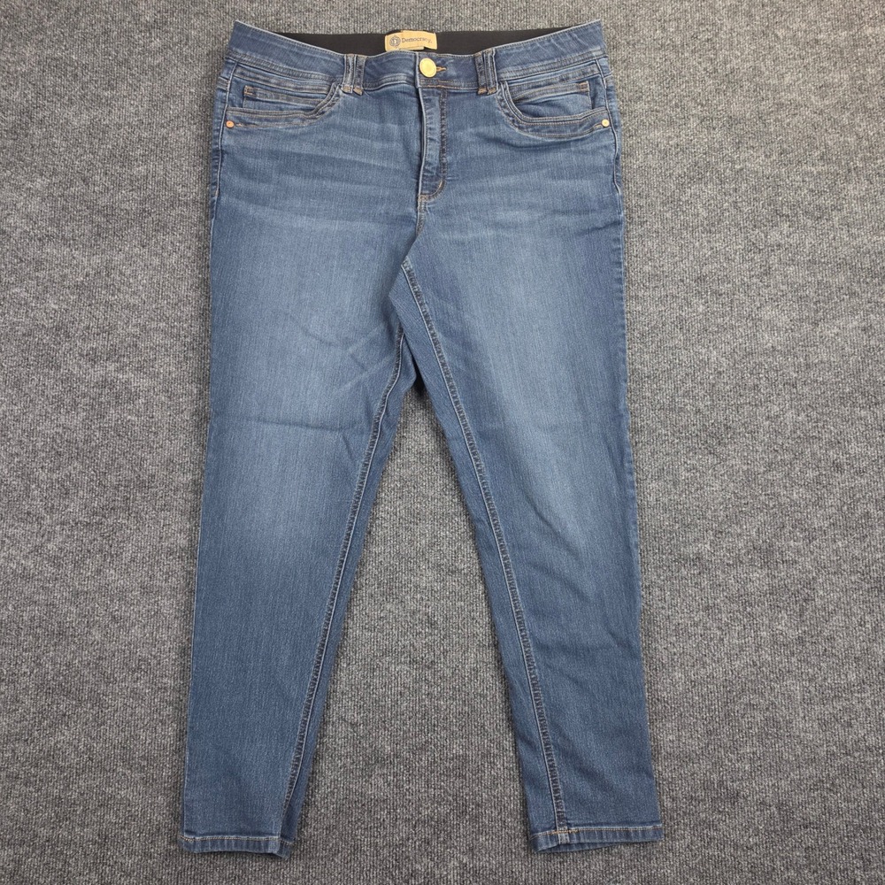 Democracy Skinny Jeans Women's 16 Ab Technology Dark Wash Denim Mid Rise Blue